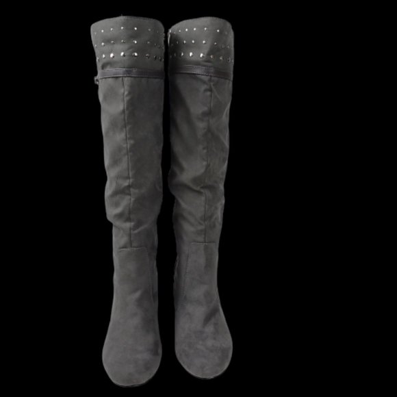 Women's Bella Vita Grey Knee High Heeled Boots sz 7.5 - Picture 5 of 10